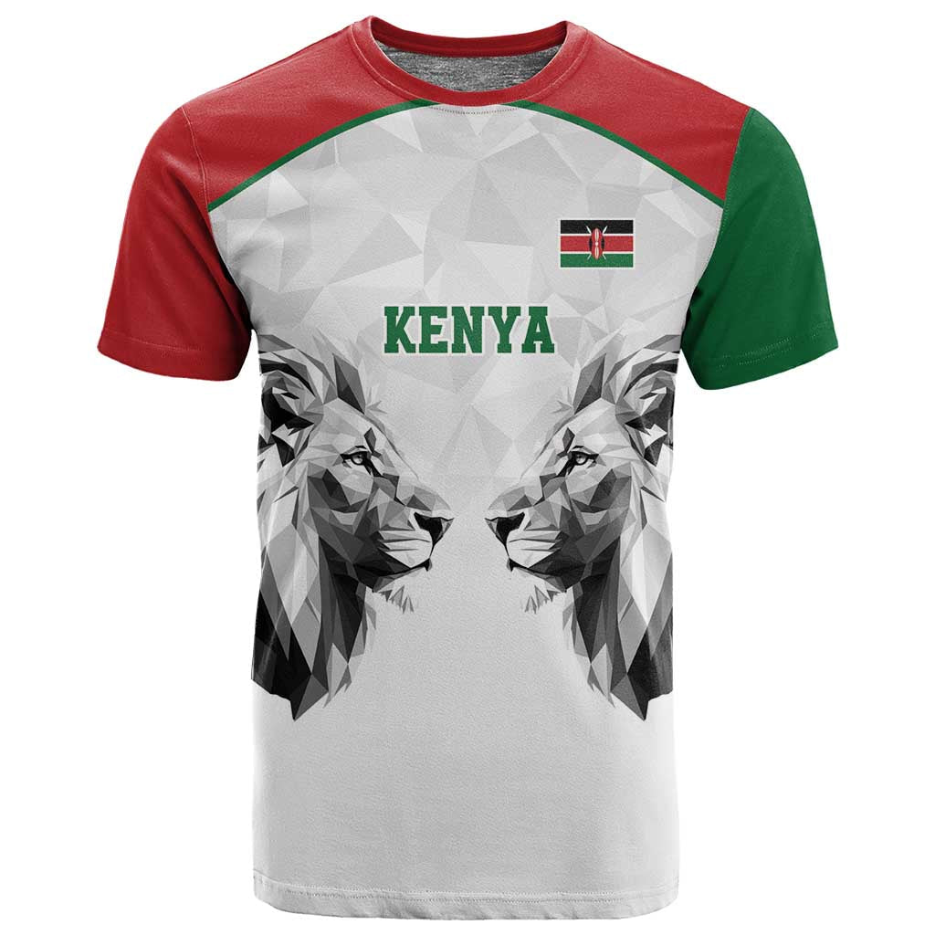 Custom Rugby Africa Kenya T shirt White Kenyan 22-23 Motif LT9