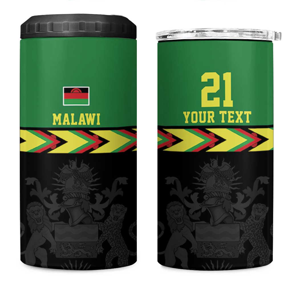 Custom Cricket Africa Malawi 4 in 1 Can Cooler Tumbler Malawi Chevron Pattern LT9