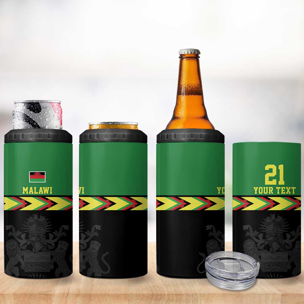 Custom Cricket Africa Malawi 4 in 1 Can Cooler Tumbler Malawi Chevron Pattern LT9