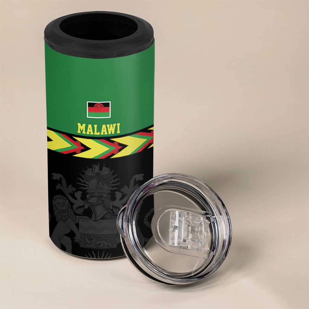 Custom Cricket Africa Malawi 4 in 1 Can Cooler Tumbler Malawi Chevron Pattern LT9