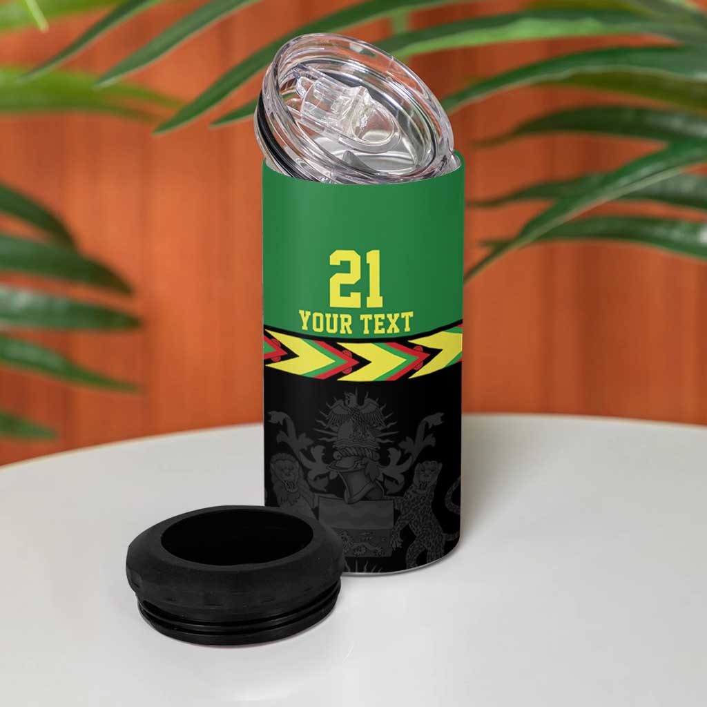 Custom Cricket Africa Malawi 4 in 1 Can Cooler Tumbler Malawi Chevron Pattern LT9