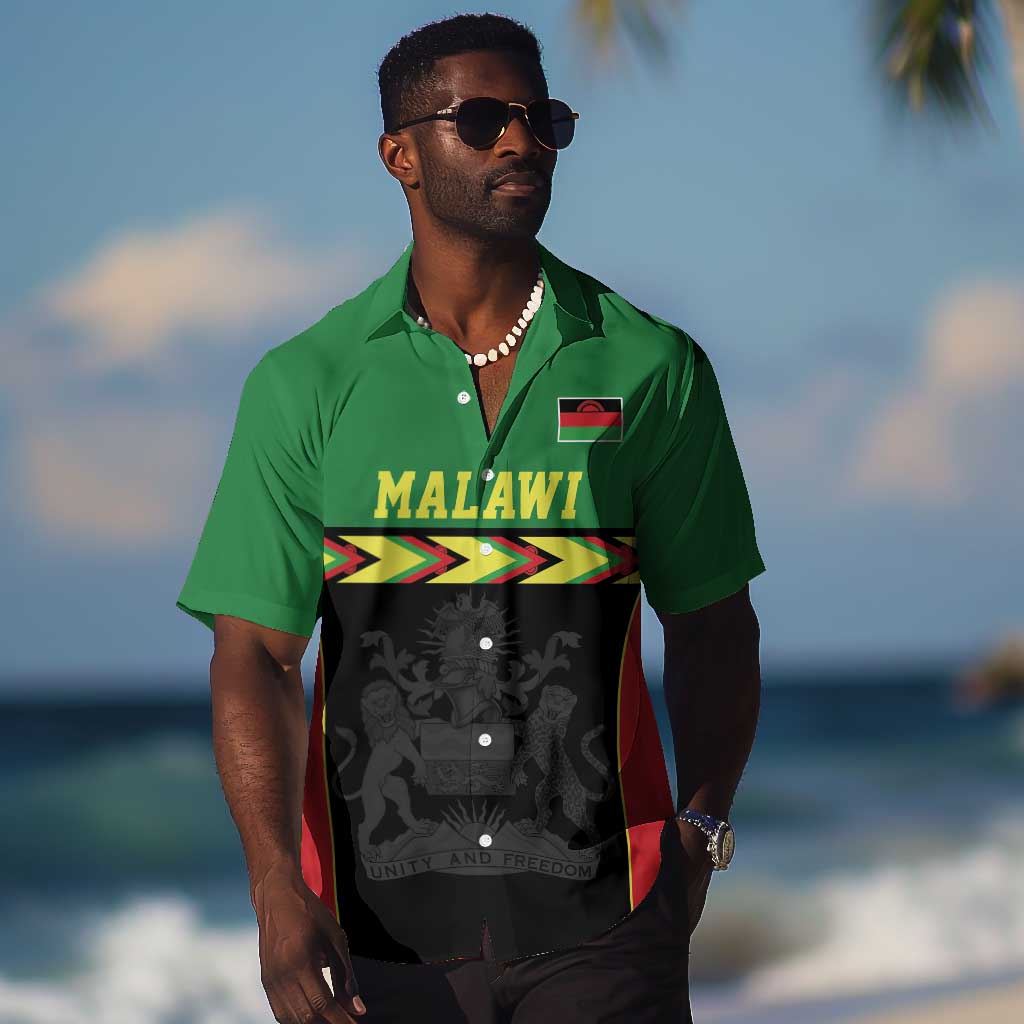 Custom Cricket Africa Malawi Hawaiian Shirt Malawi Chevron Pattern LT9