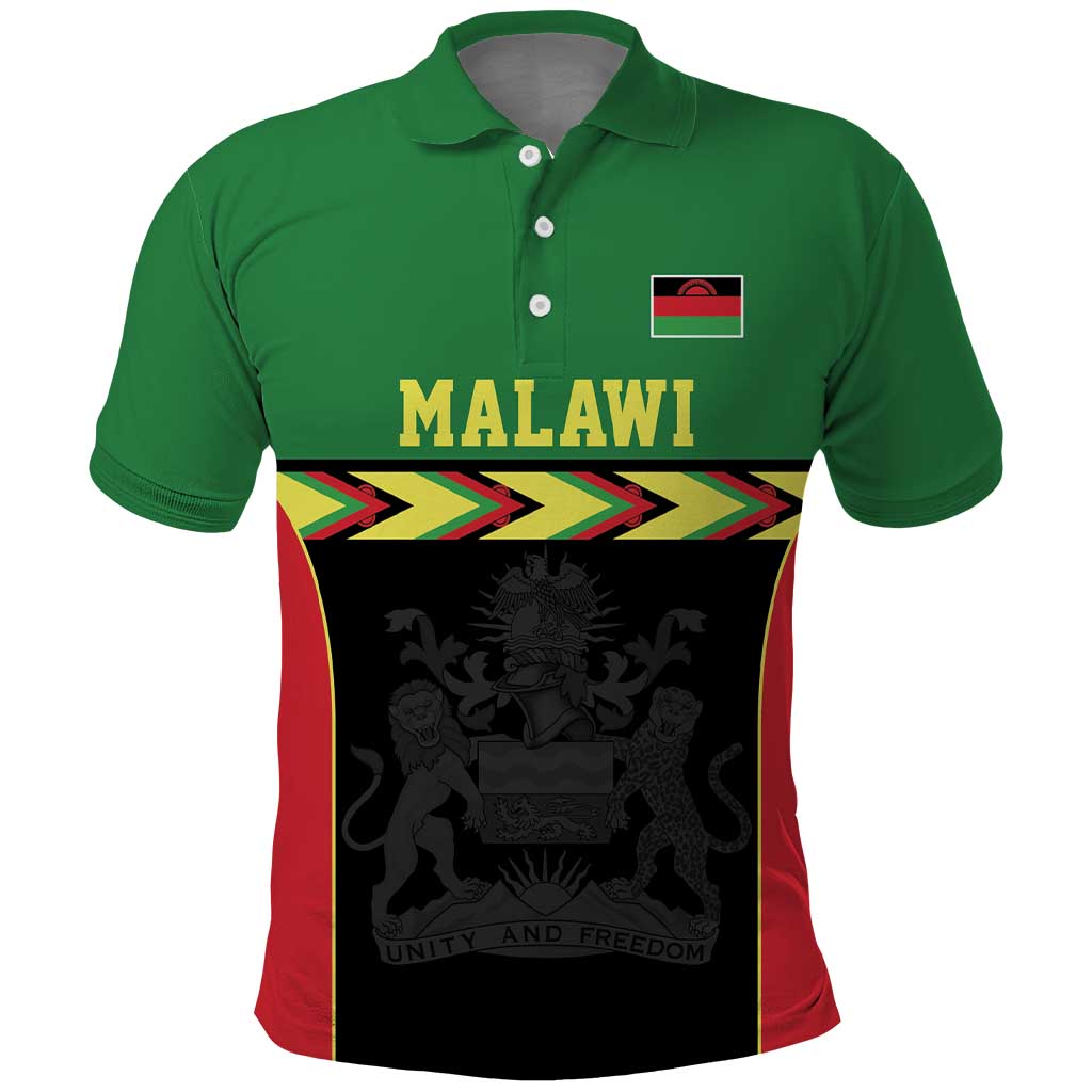 Malawi Cricket Custom Polo Shirt Malawi Chevron Pattern LT9