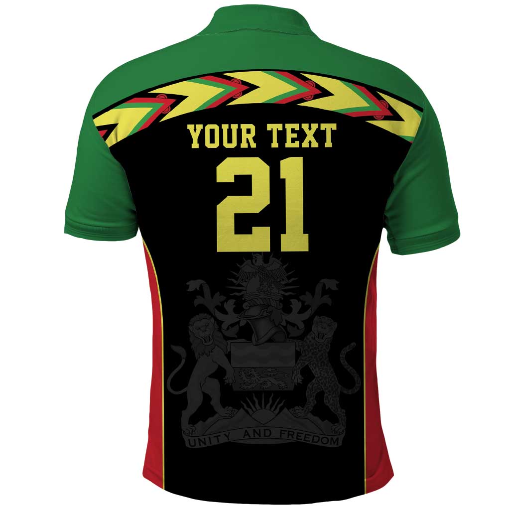 Malawi Cricket Custom Polo Shirt Malawi Chevron Pattern LT9