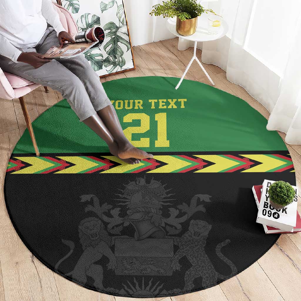 Custom Cricket Africa Malawi Round Carpet Malawi Chevron Pattern LT9
