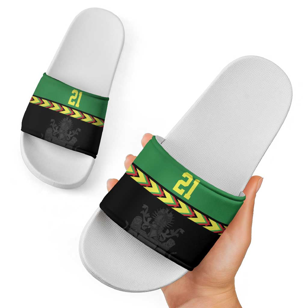 Malawi Cricket Custom Slide Sandals Malawi Chevron Pattern LT9