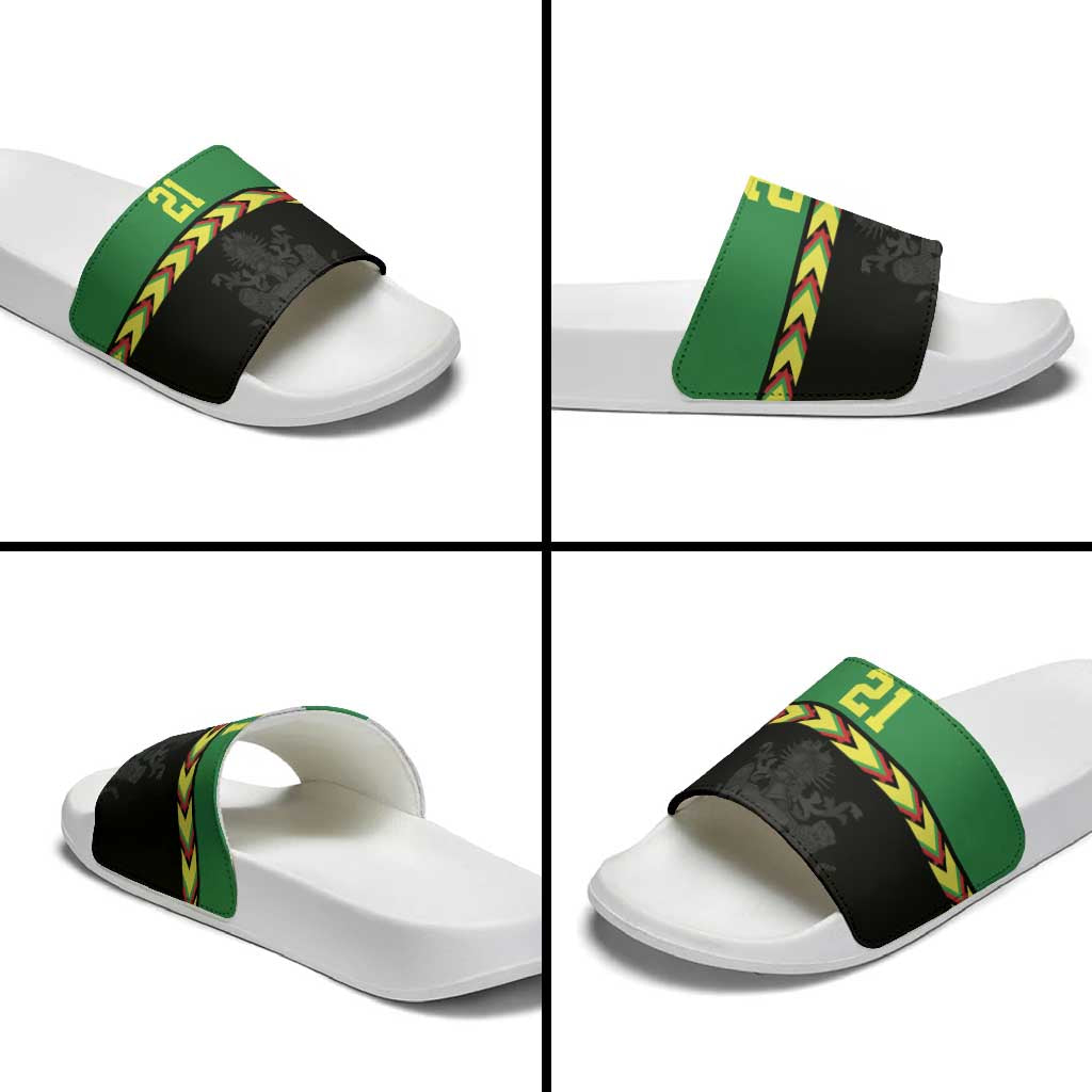 Malawi Cricket Custom Slide Sandals Malawi Chevron Pattern LT9
