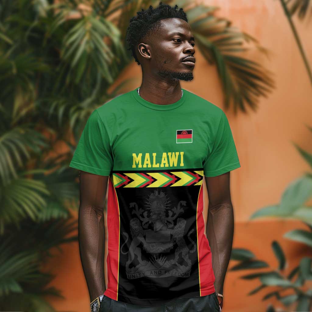 Custom Cricket Africa Malawi T shirt Malawi Chevron Pattern LT9