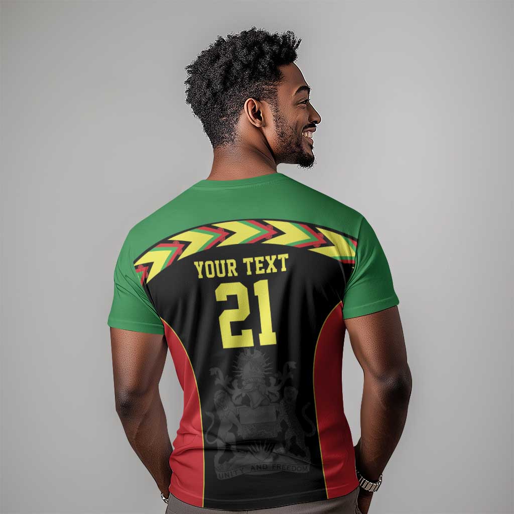 Custom Cricket Africa Malawi T shirt Malawi Chevron Pattern LT9