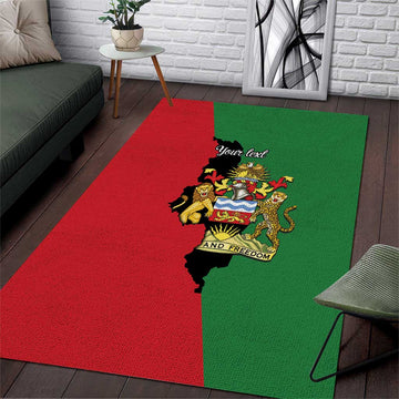 Malawi Flag Map Area Rug Simple Malawi Emblem Coat of Arms LT9