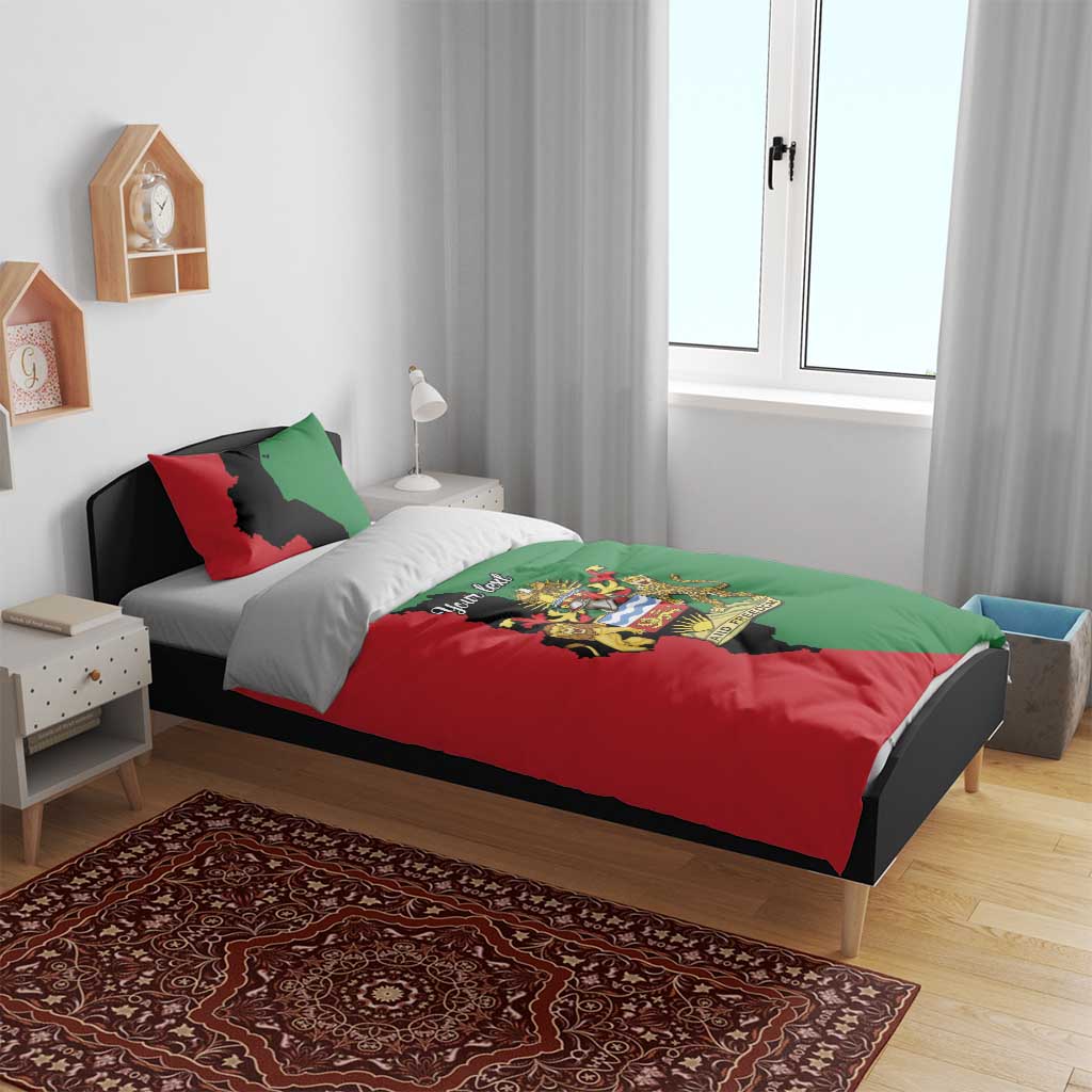 Malawi Flag Map Bedding Set Simple Malawi Emblem Coat of Arms LT9