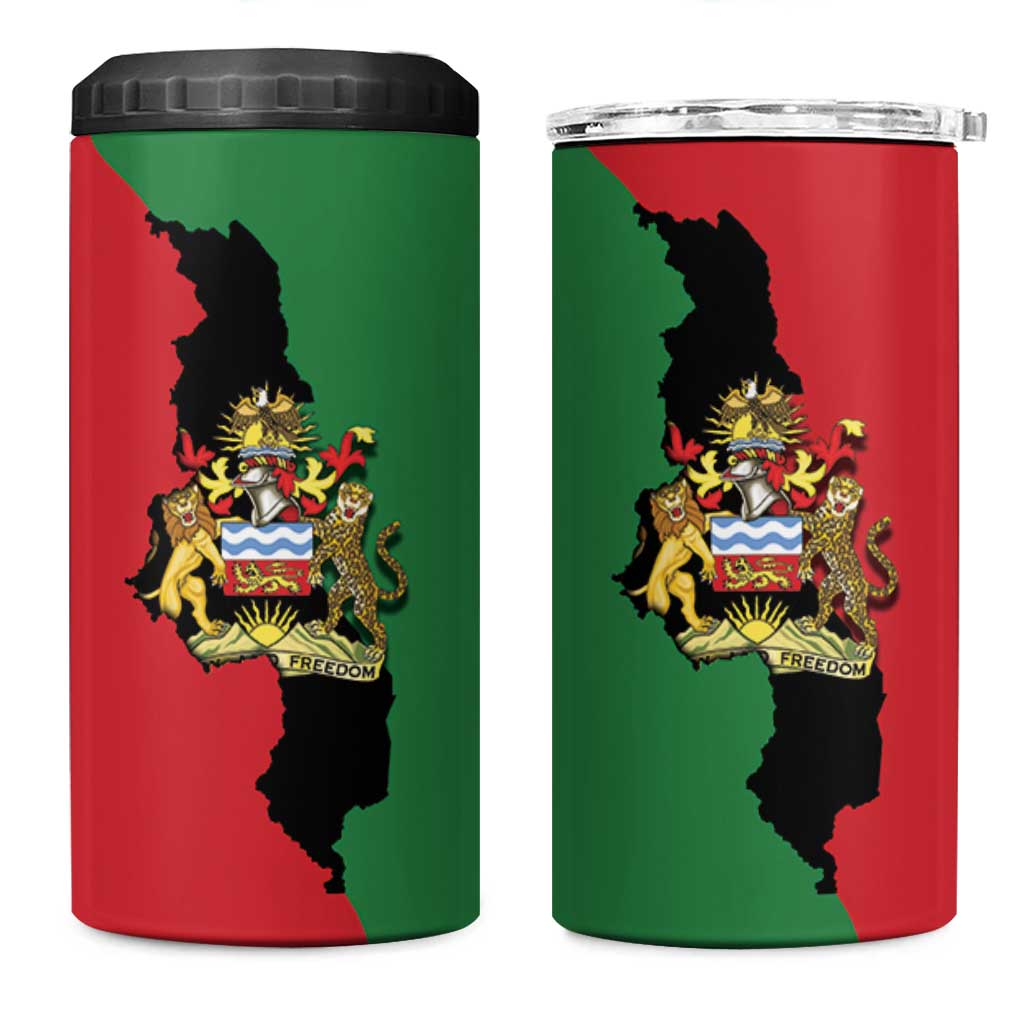 Malawi Flag Map 4 in 1 Can Cooler Tumbler Simple Malawi Emblem Coat of Arms LT9