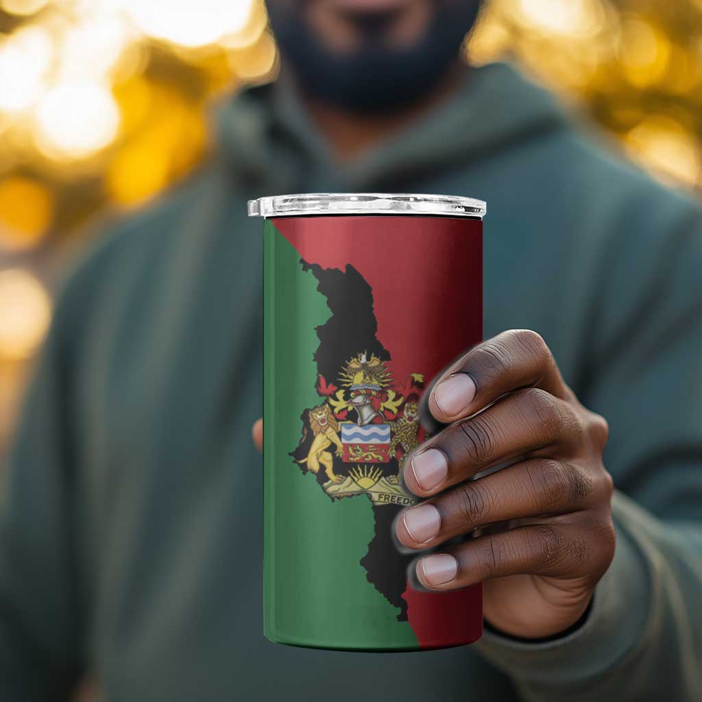 Malawi Flag Map 4 in 1 Can Cooler Tumbler Simple Malawi Emblem Coat of Arms LT9