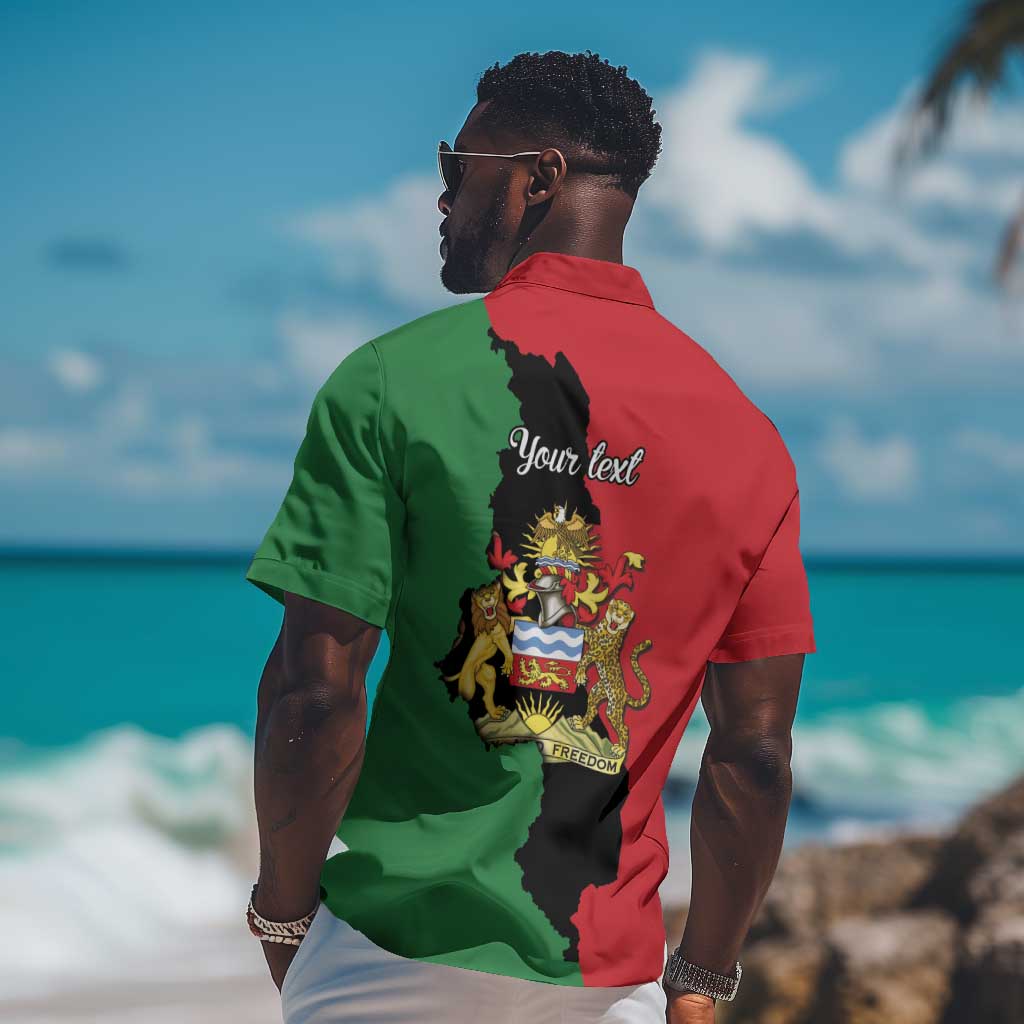 Malawi Flag Map Hawaiian Shirt Simple Malawi Emblem Coat of Arms LT9