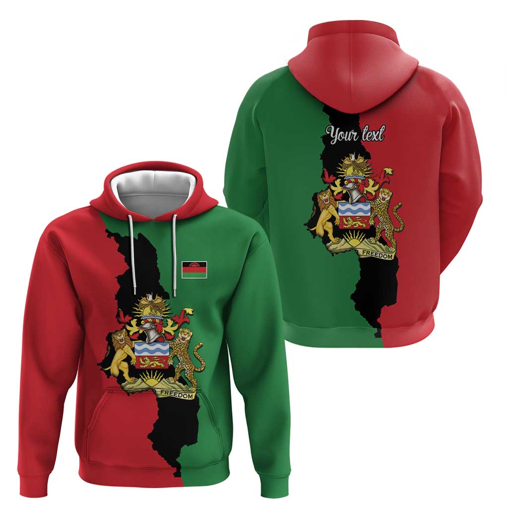 Malawi Flag Map Hoodie Simple Malawi Emblem Coat of Arms LT9