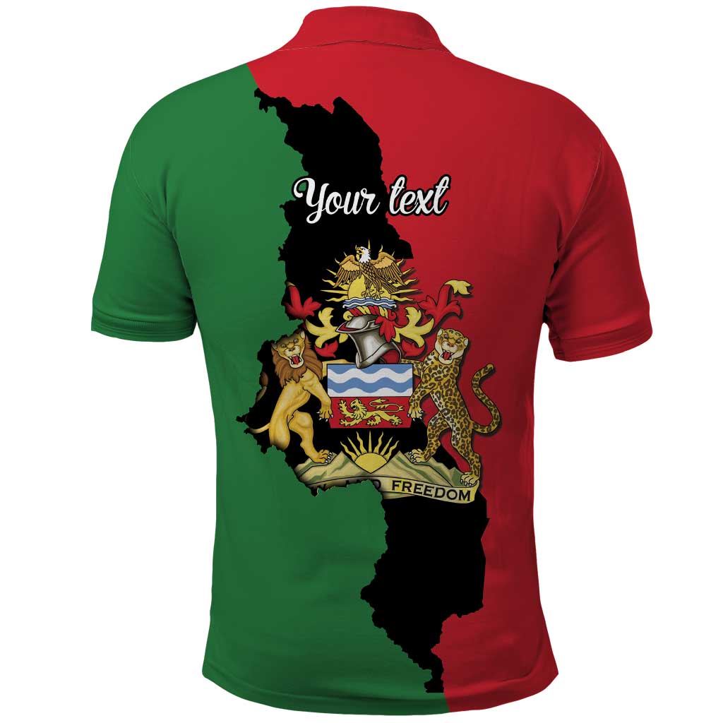 Malawi Flag Map Polo Shirt Simple Malawi Emblem Coat of Arms LT9