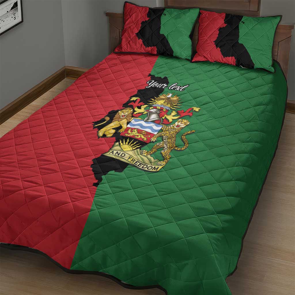 Malawi Flag Map Quilt Bed Set Simple Malawi Emblem Coat of Arms LT9