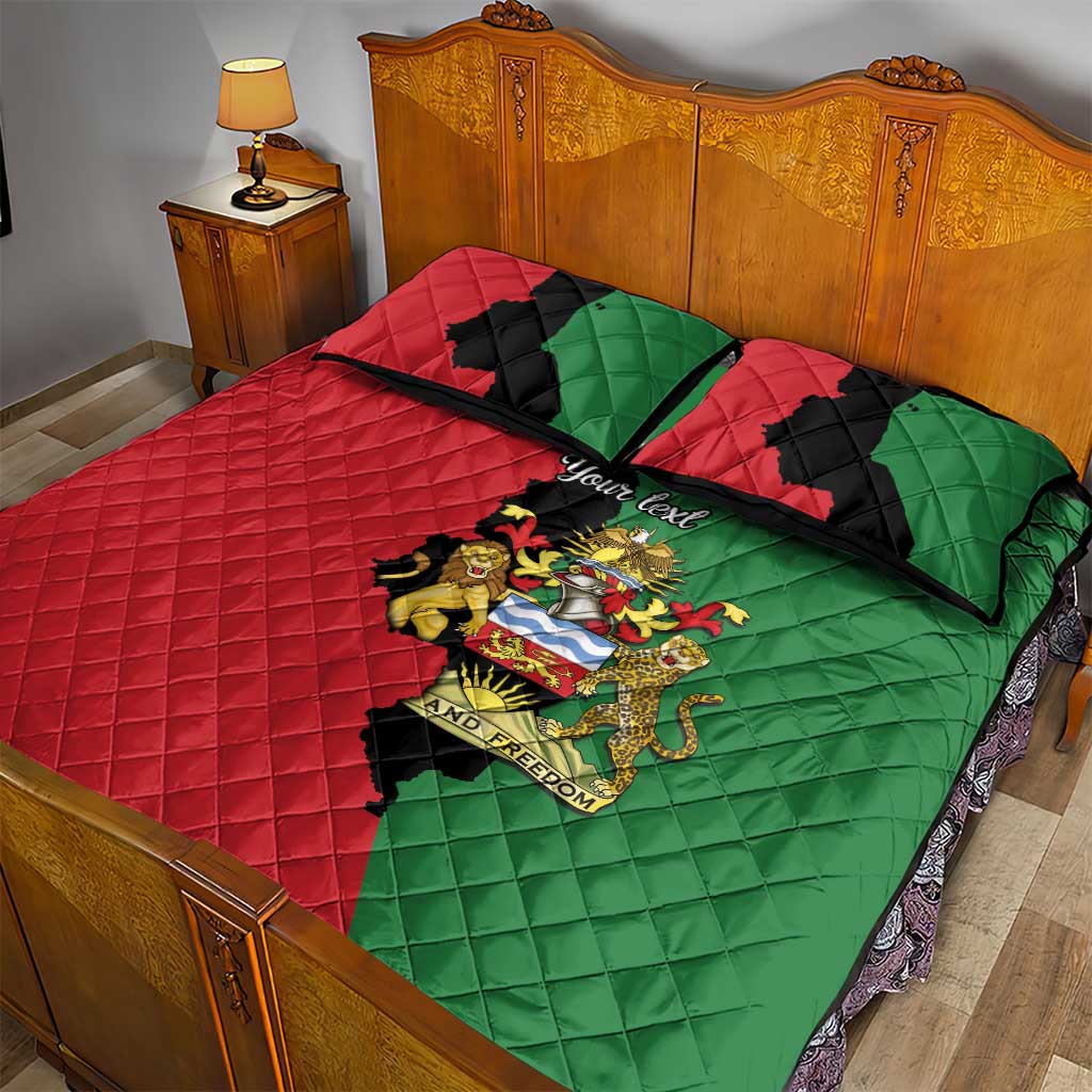 Malawi Flag Map Quilt Bed Set Simple Malawi Emblem Coat of Arms LT9
