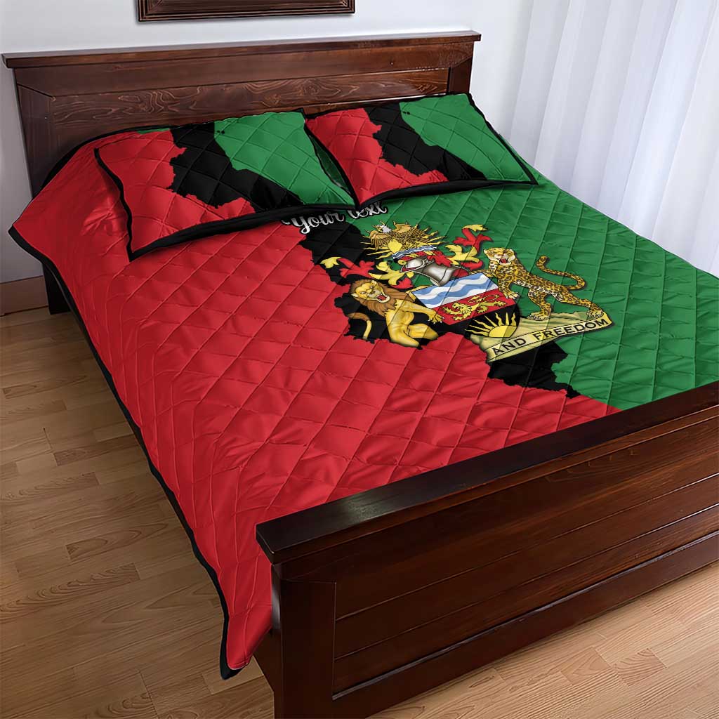 Malawi Flag Map Quilt Bed Set Simple Malawi Emblem Coat of Arms LT9