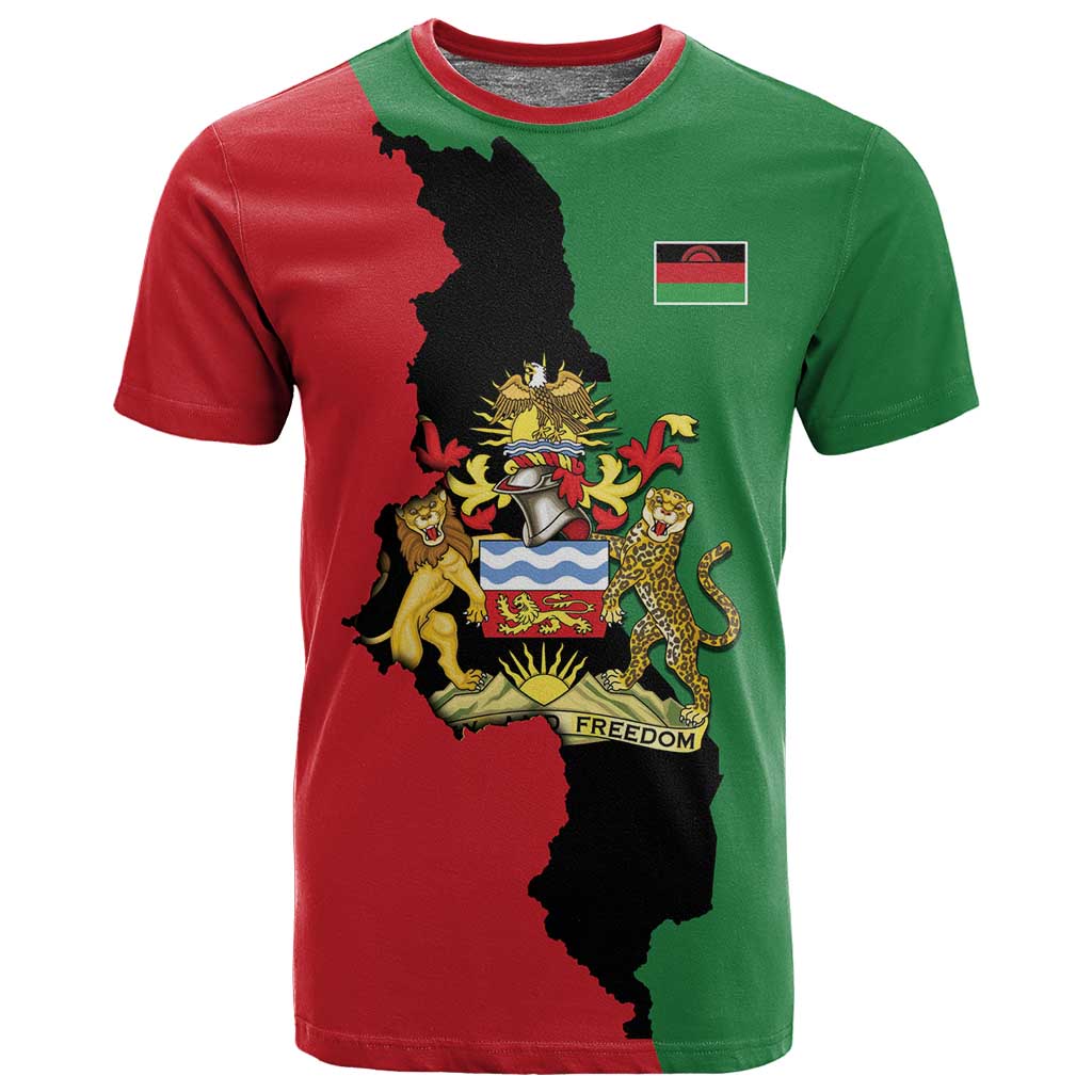 Malawi Flag Map T shirt Simple Malawi Emblem Coat of Arms LT9