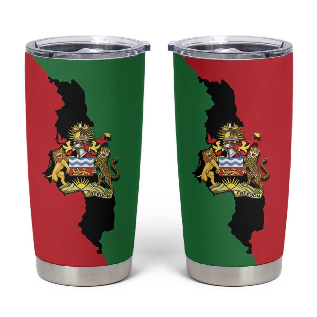 Malawi Flag Map Tumbler Cup Simple Malawi Emblem Coat of Arms LT9
