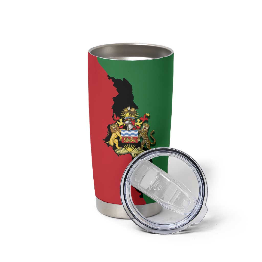 Malawi Flag Map Tumbler Cup Simple Malawi Emblem Coat of Arms LT9
