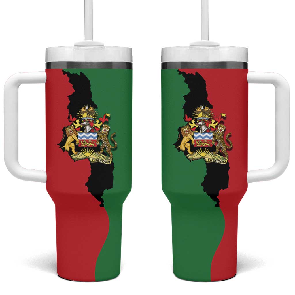 Malawi Flag Map Tumbler With Handle Simple Malawi Emblem Coat of Arms LT9