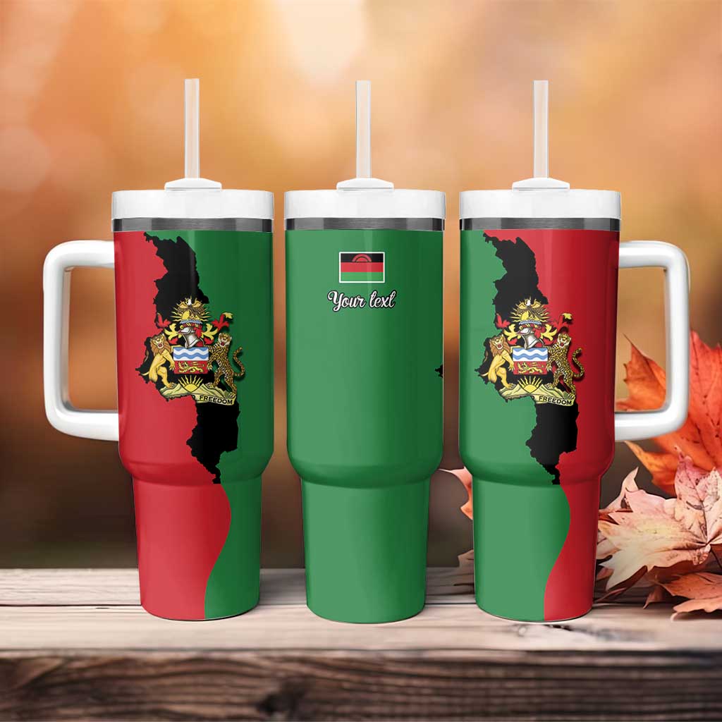 Malawi Flag Map Tumbler With Handle Simple Malawi Emblem Coat of Arms LT9