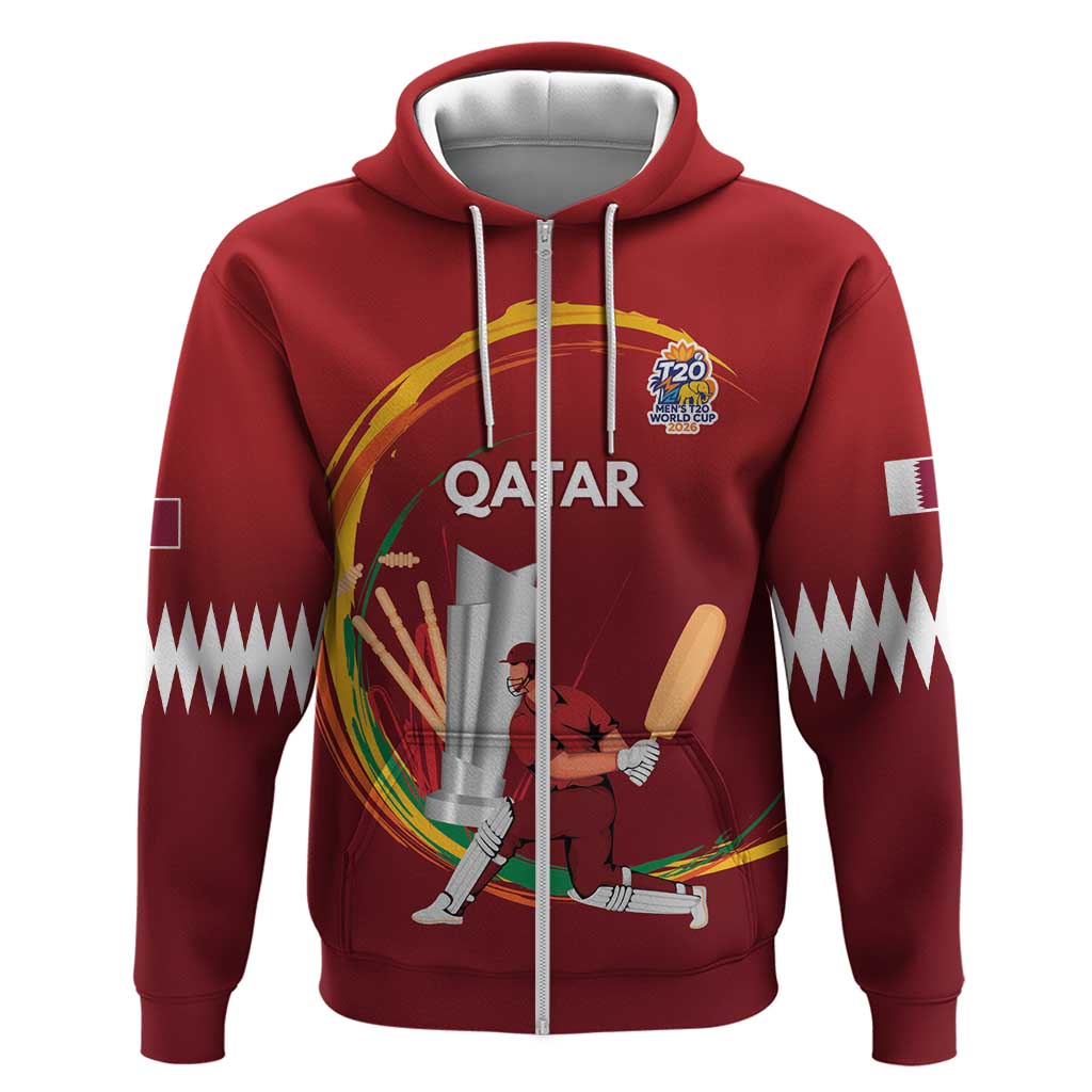 Custom Cricket Qatar East Asia-Pacific Hoodie Qatar Boundary to Victory LT9