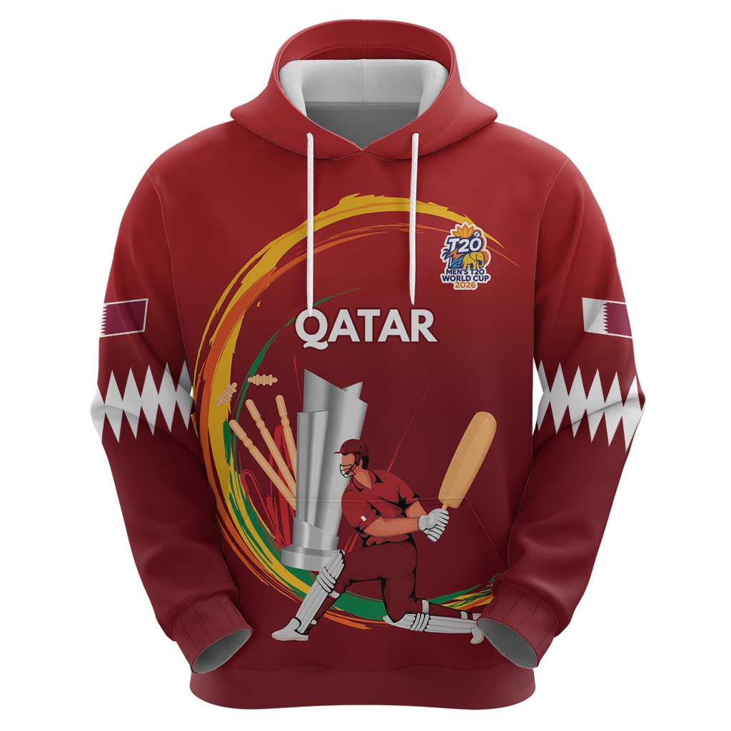 Custom Cricket Qatar East Asia-Pacific Hoodie Qatar Boundary to Victory LT9