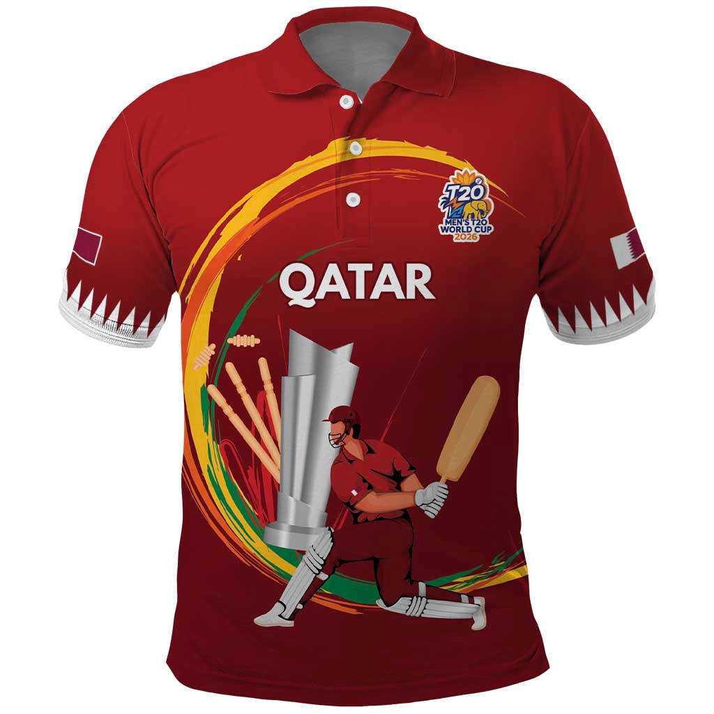 Custom Cricket Qatar East Asia-Pacific Polo Shirt Qatar Boundary to Victory LT9