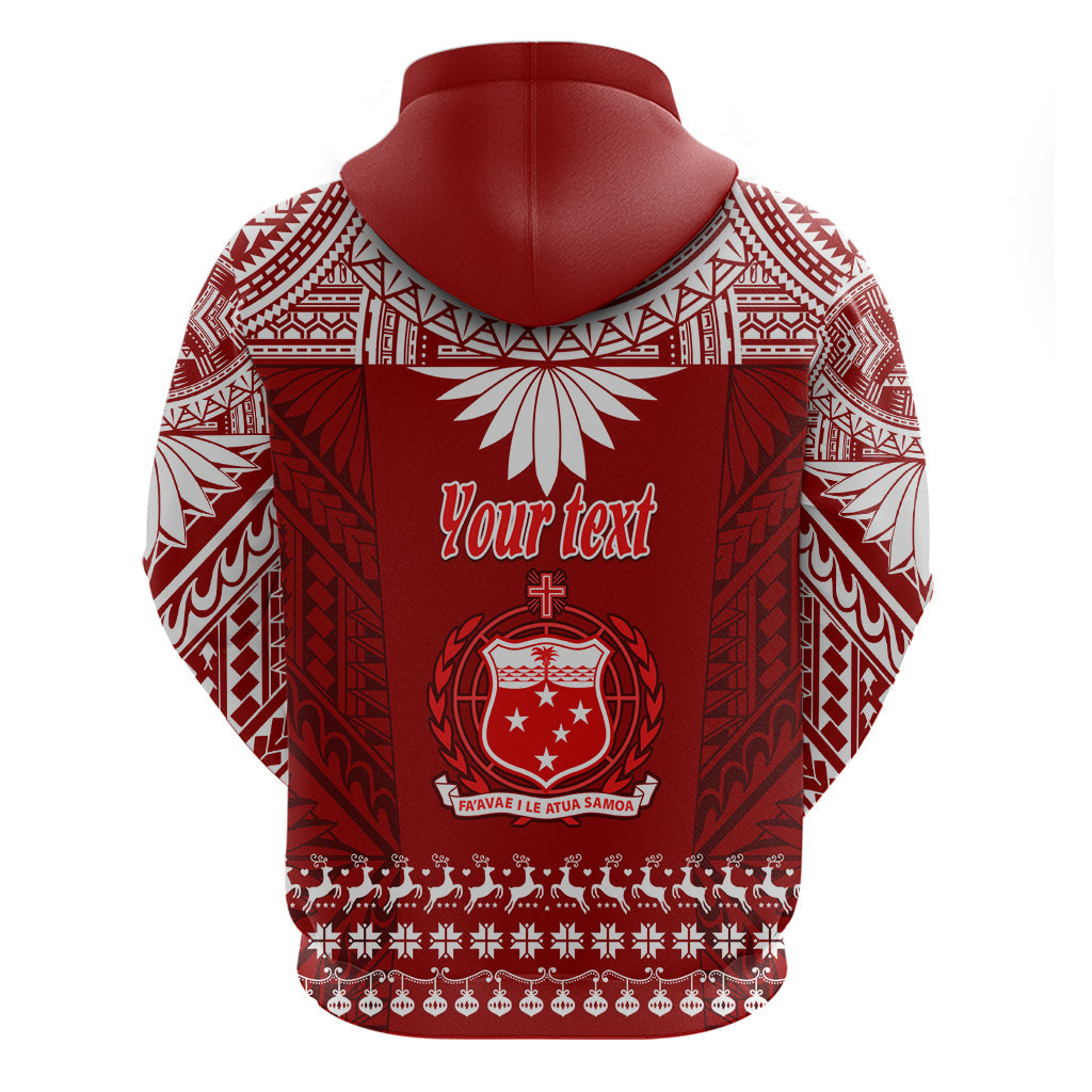 Personalised Toa Samoa Christmas Hoodie Samoa Siva Tau Manuia Le Kerisimasi Red Vibe LT9