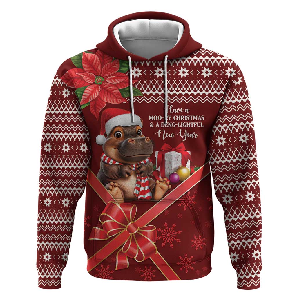 Funny Moo Deng Christmas Hoodie LT9