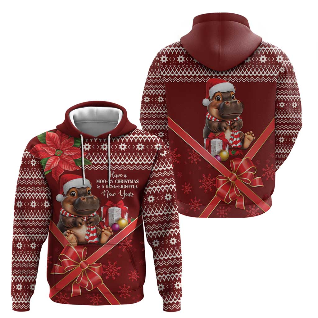 Funny Moo Deng Christmas Hoodie LT9