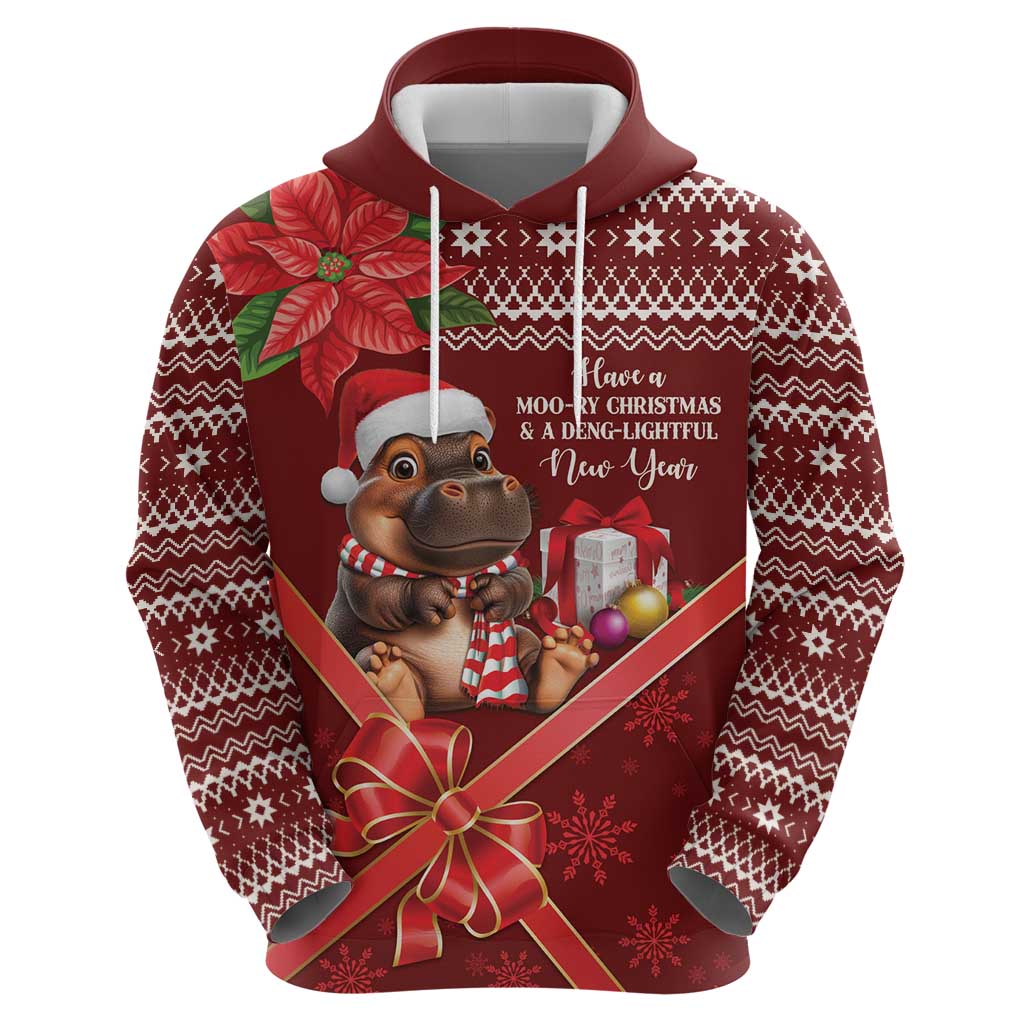 Funny Moo Deng Christmas Hoodie LT9