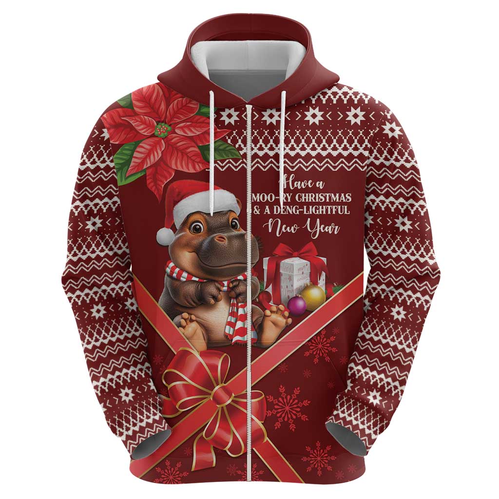 Funny Moo Deng Christmas Hoodie LT9