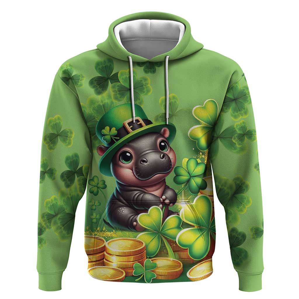 Leprechaun Moo Deng St Patricks Day Hoodie LT9