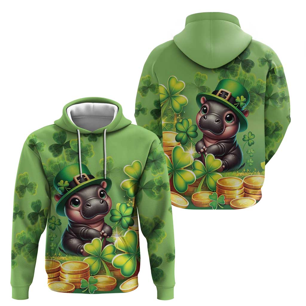 Leprechaun Moo Deng St Patricks Day Hoodie LT9