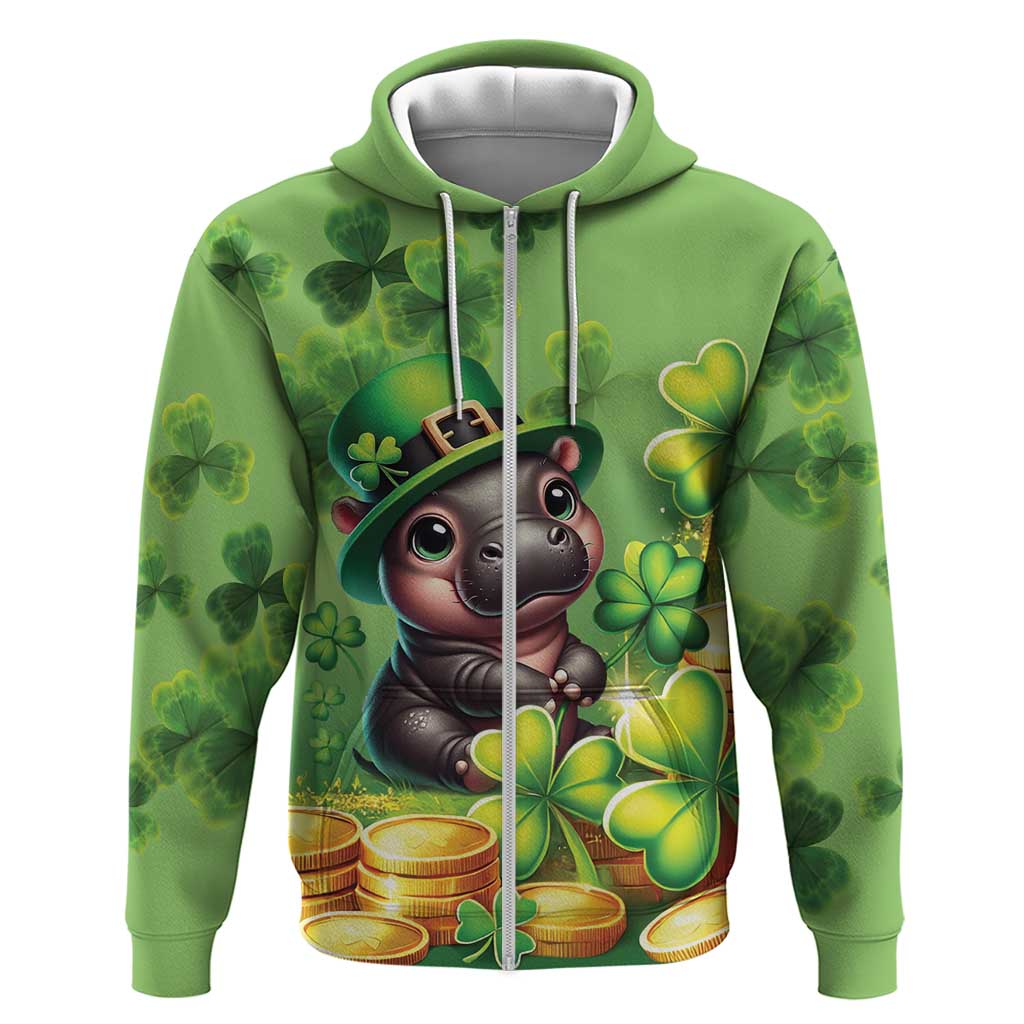 Leprechaun Moo Deng St Patricks Day Hoodie LT9