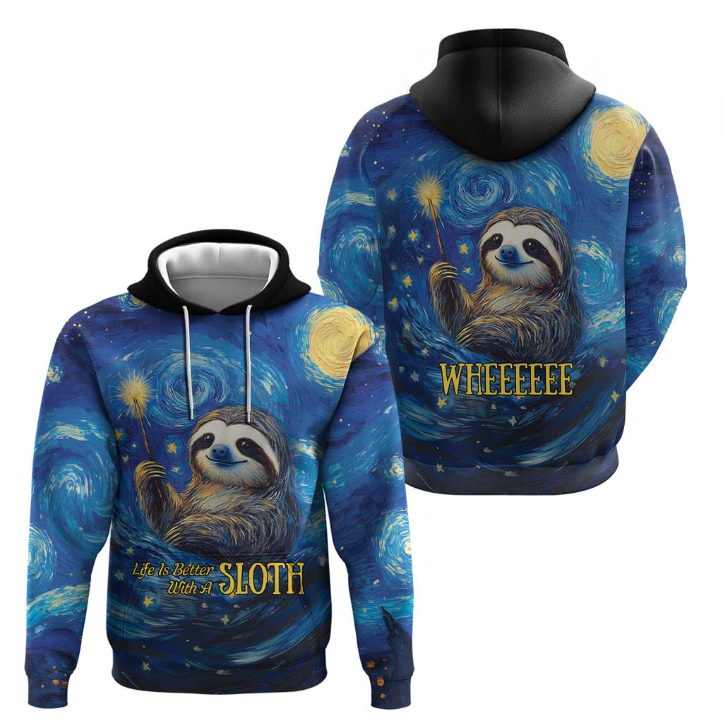 Sloth Life Is The Best Life Hoodie with Starry Night Sky LT9