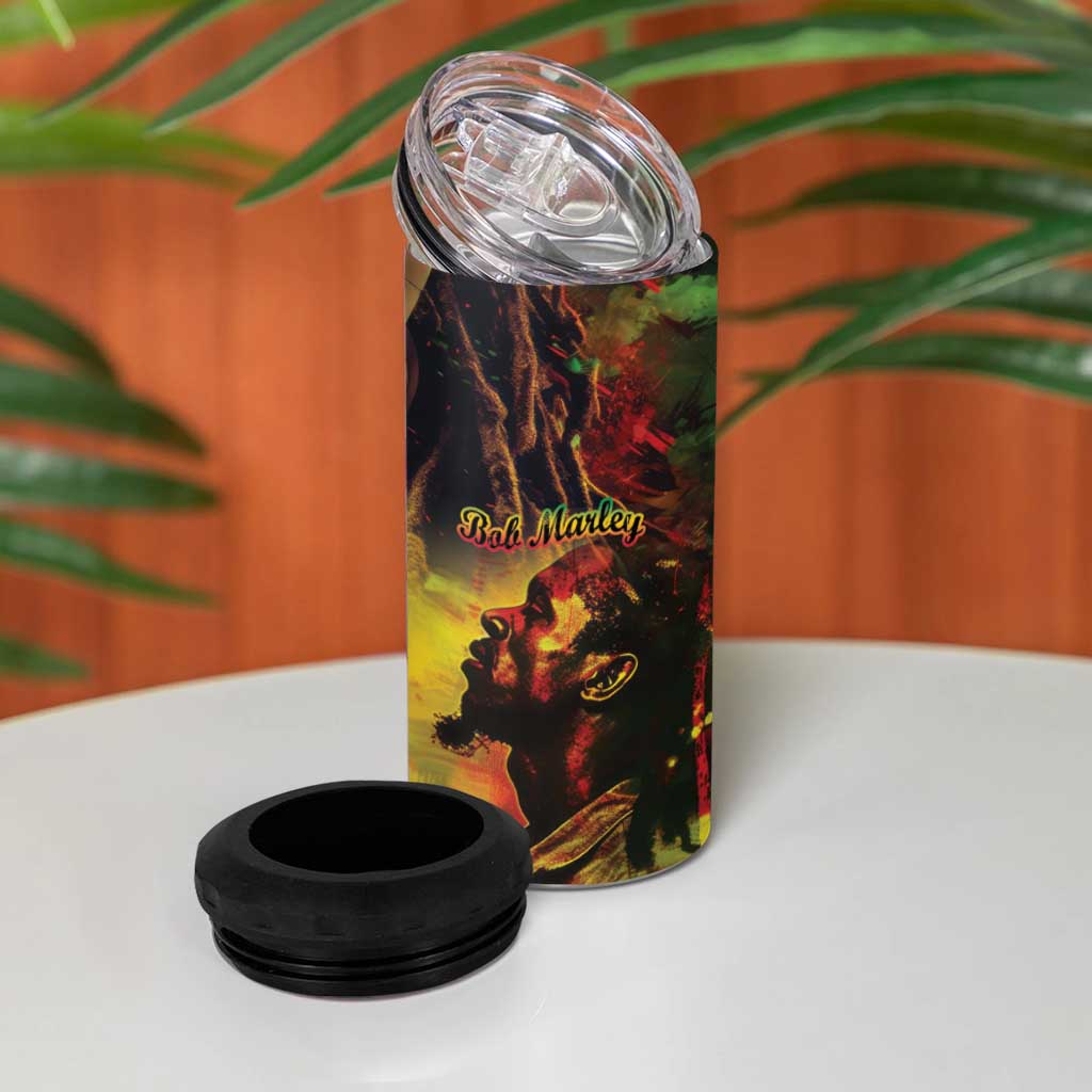 Happy Birthday King of Reggae 4 in 1 Can Cooler Tumbler LT9