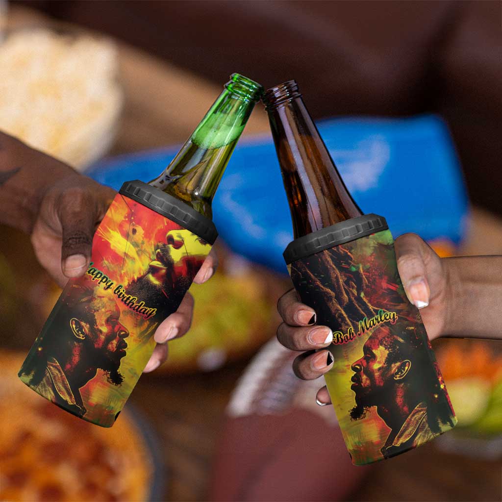 Happy Birthday King of Reggae 4 in 1 Can Cooler Tumbler LT9