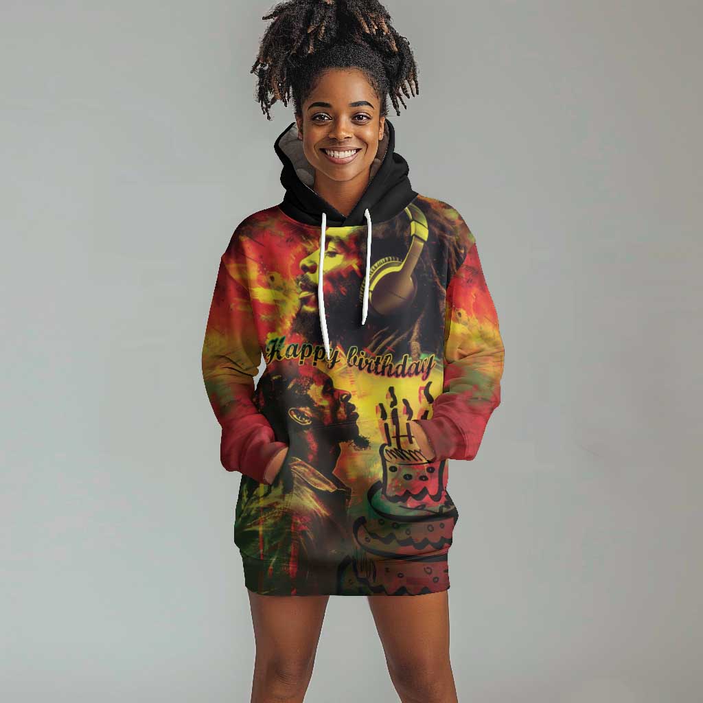 Happy Birthday King of Reggae Hoodie Dress LT9