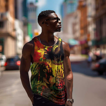 Happy Birthday King of Reggae Men Tank Top LT9