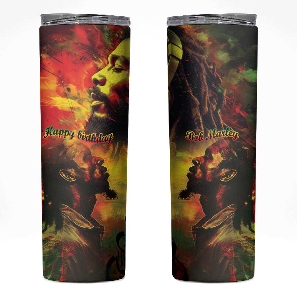 Happy Birthday King of Reggae Skinny Tumbler LT9