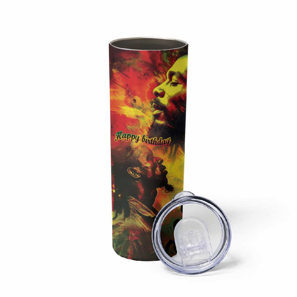 Happy Birthday King of Reggae Skinny Tumbler LT9