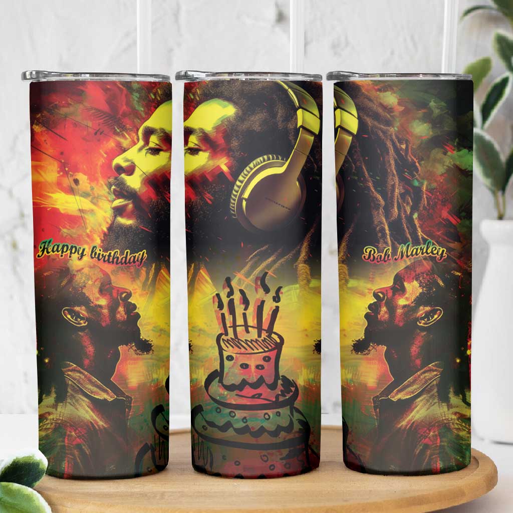 Happy Birthday King of Reggae Skinny Tumbler LT9