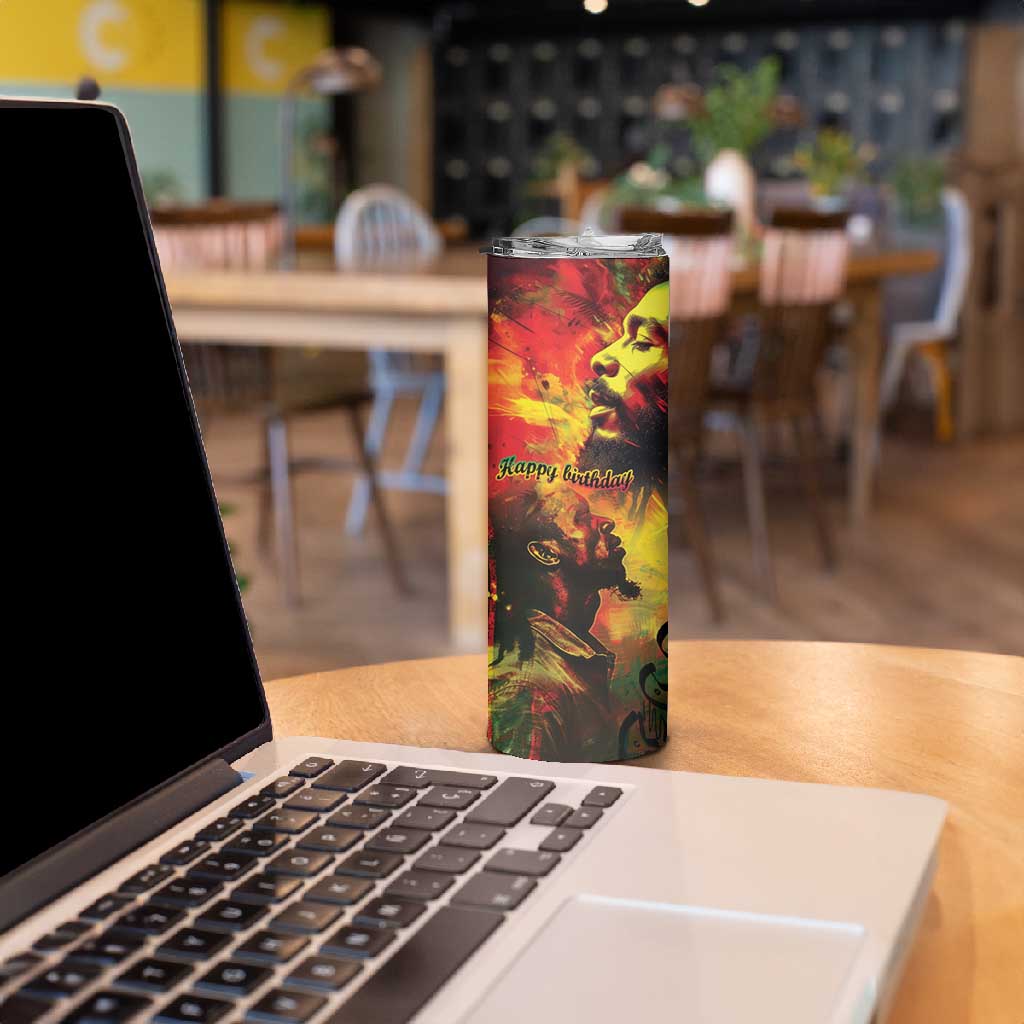 Happy Birthday King of Reggae Skinny Tumbler LT9