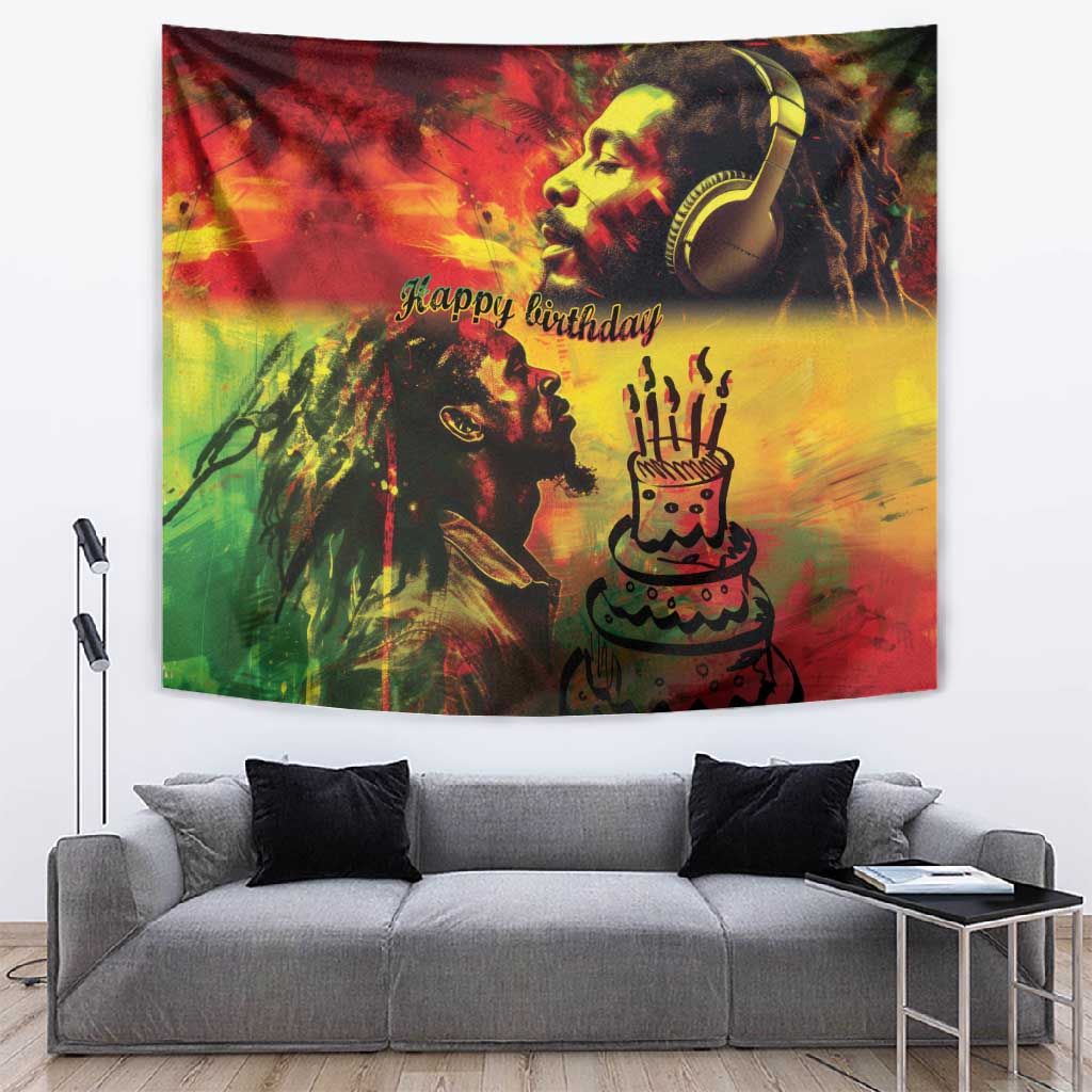 Happy Birthday King of Reggae Tapestry LT9