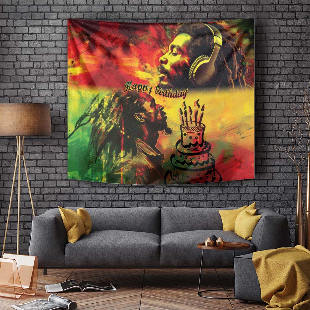 Happy Birthday King of Reggae Tapestry LT9